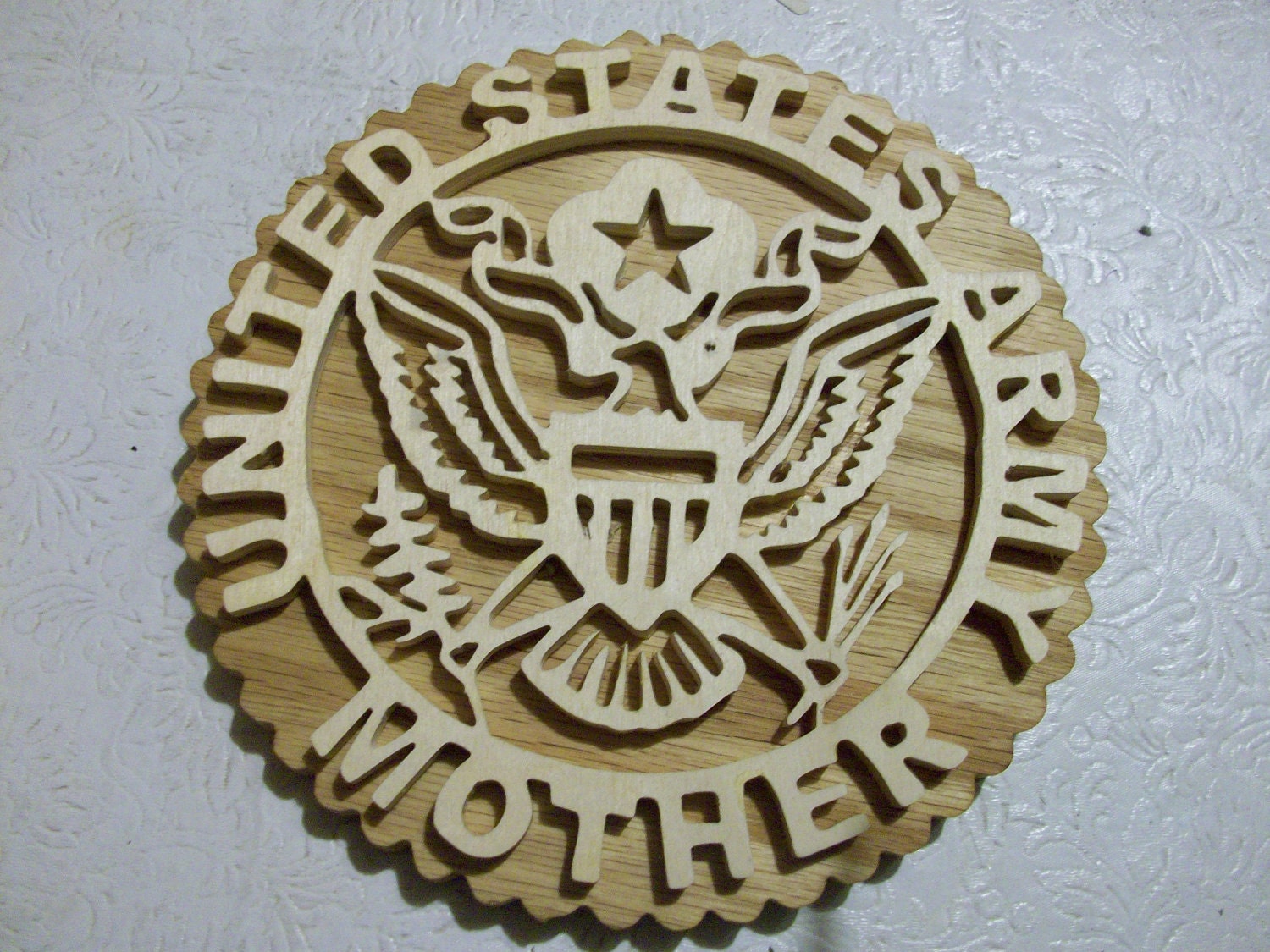 Wooden United States Army mother wall hanging