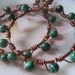 Copper and Malachite hoop earrings - Juniper