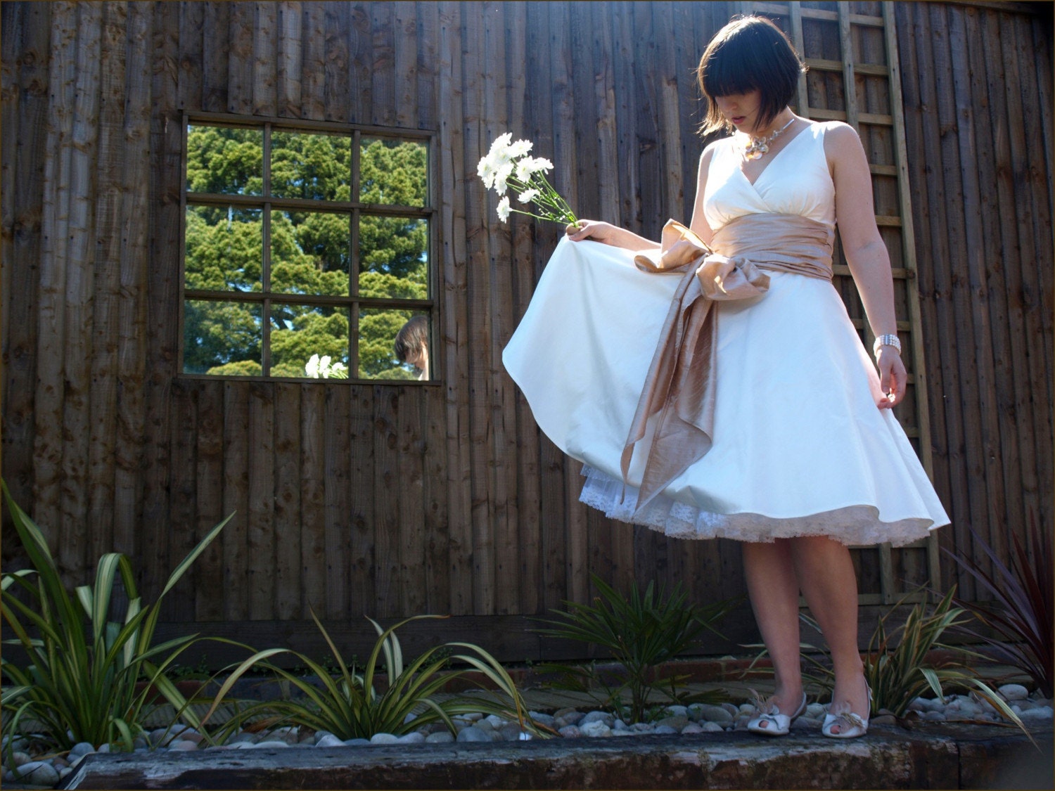 June - 50s Wedding dress, Italian Silk Duchesse Satin