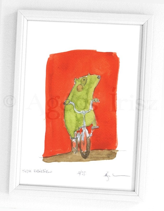 Bear on Bike - Limited Edition Print