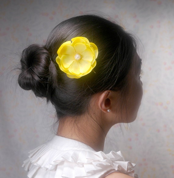 Yellow flower bobby pin yellow hair clip prom hair pin yellow bobby pin lemon yellow bobby pin bridesmaids yellow wedding hair pin bobbies