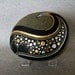 Painted Galaxy Design Rock, Black, Gold and Silver Stars