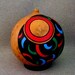 Hand Painted Gourd Black, Red, Blue, Green Bearclaw Motif