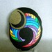 Unique 3-D Art, Hand Painted Rock, Home or Office Decor, Multi Colors on Black, OOAK, Perfect Gift For Someone Who Has Everything