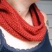 Peach Rust Crochet Cowl circular scarf neck warmer, unisex, ready to ship.