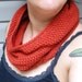 Peach Rust Crochet Cowl circular scarf neck warmer, unisex, ready to ship.