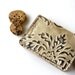Leather Wallet for Cards Cash and Coins Holder - RUSTIC - Pearlescent Leaves Raised Texured Pattern