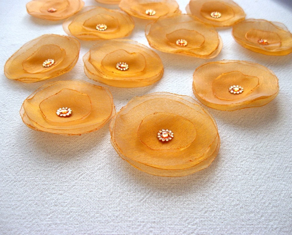 12 ea ORANGE Ranunculus Flowers