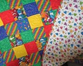 Geometric Baby or wheelchair lap quilt - Clown Fish