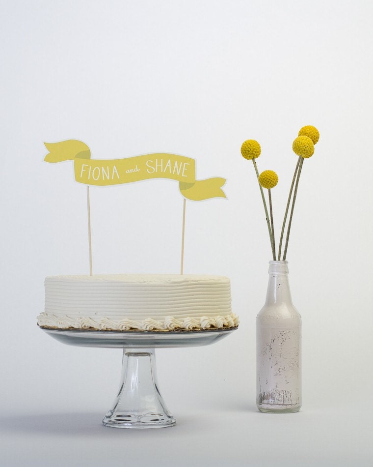 Custom Cake Banner No. 2 - Wedding Cake Topper