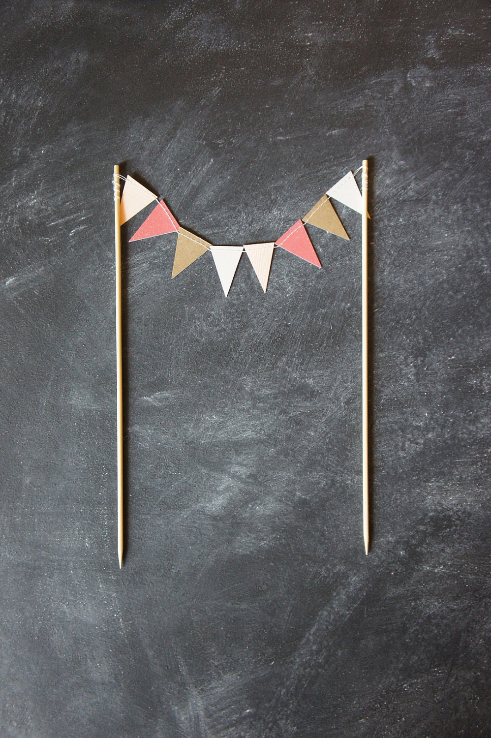 Cake Bunting - Summer - Coral, Sand, Kraft, Peach