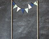 Cake Bunting - Navy and Mint - Wedding Cake Topper