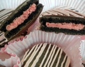 Pink Chocolate Covered Berry Burst Oreos Cookies Dipped in Milk Chocolate Pink Party Favors Baby Shower It's a Girl