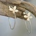 Sterling silver hoops Earrings with Flower