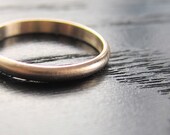 Recycled 14k Yellow Gold Band Simple Modern Brushed Wedding Stacking Ring 2mm x 1mm
