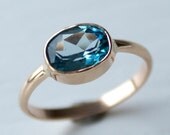 Swiss Blue Topaz Ring in Recycled 14k Gold
