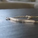 Gold Bar Bracelet Hammered with White Topaz