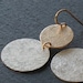 Large Disc Earrings in Sterling Silver and 14K Gold Fill Modern Texture