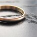 Recycled 14k Yellow Gold Band Simple Modern Brushed Wedding Stacking Ring 2mm x 1mm