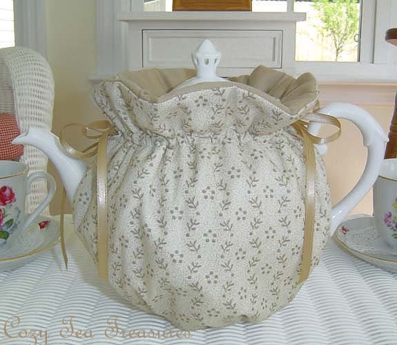 Tea Cozy for 6-8 Cup Teapot Insulated NATURAL GARDEN Tea Pot Tea Cozy Cosy   Also Available in 1-2 Cup, 2-4 Cup, and 4-6 Cup, Upon Request