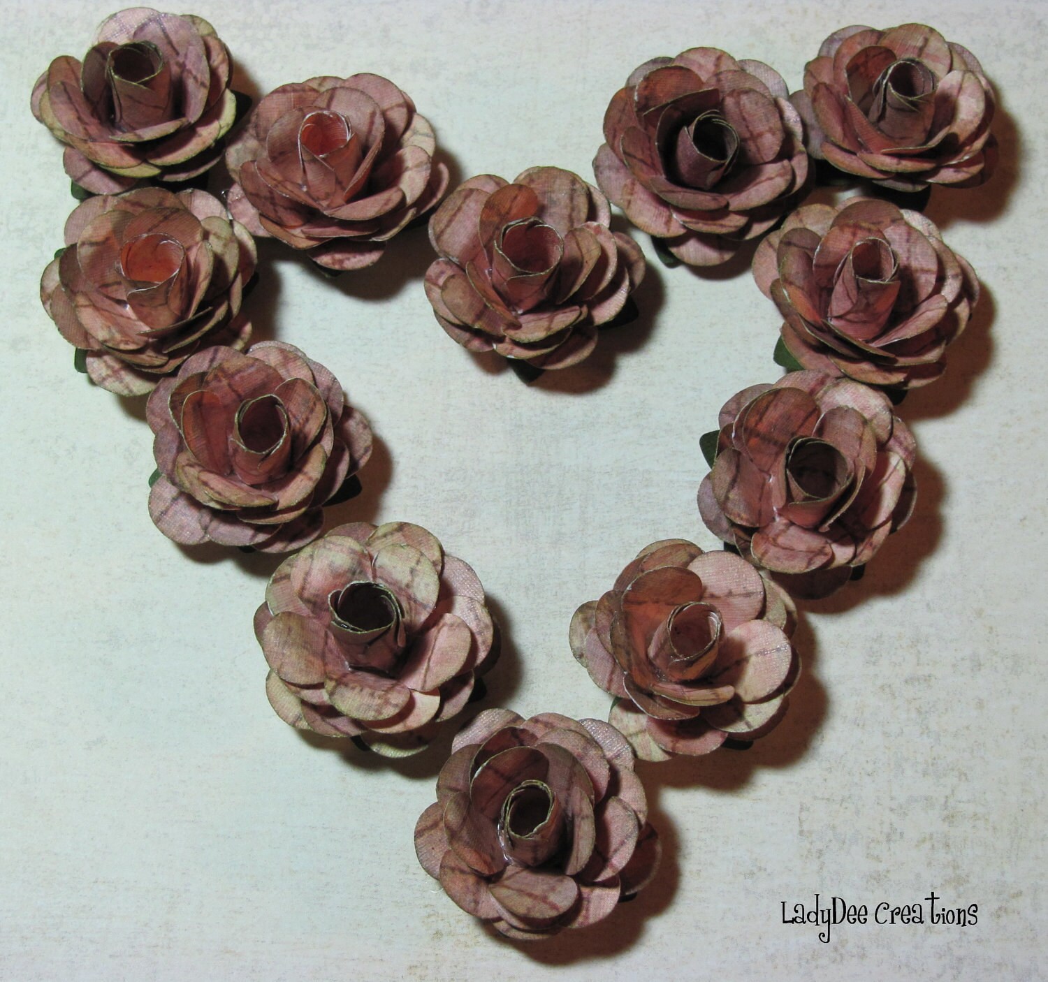 Prima-like Paper Roses / Paper Flowers - Vintage & Shabby Chic (12) Handmade