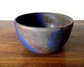 Vintage Brown, Blue Modernist Studio Pottery Bowl
