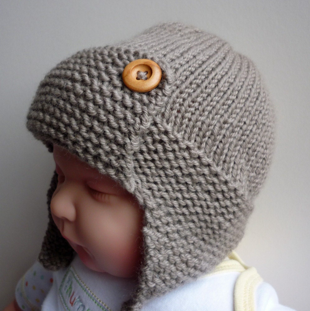 Aviator Hat Knitting Pattern Baby to Child sizes REGAN Instant Download