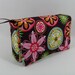 Diaper Clutch with clear zipper pouch --Carnival Bloom Brown