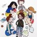 5 Girls Sticker Set