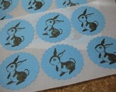Bunny Rabbit Envelope Seals Stickers Set of 12 QueenBeeInspirations
