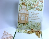 Vintage Birdcage All Occasions Inspirational Keepsake Easel Greeting Card by QueenBeeInspirations