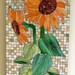 Orange Sunflower Glass Mosaic