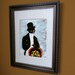 Tuxedo Cat Art, Mr Darcy Cat Gentleman Wearing Coat and Top Hat 8x10 Art Print