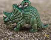 1964 NY Worlds Fair Sinclair Gas Detailed Green Triceratops Dinosaur Pendant Toy
