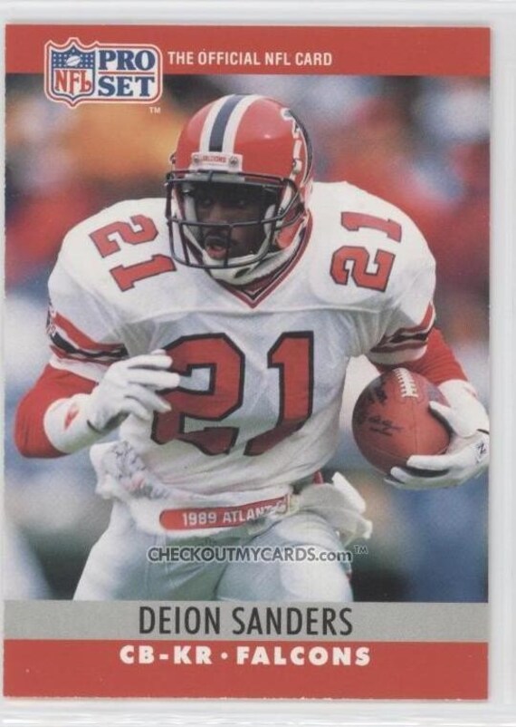 1990 Pro Set DEION SANDERS Neon Deion Football Card By Therpsajik