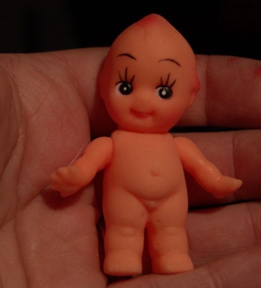 1960s Small Rubber KEWPIE Doll from Original Case