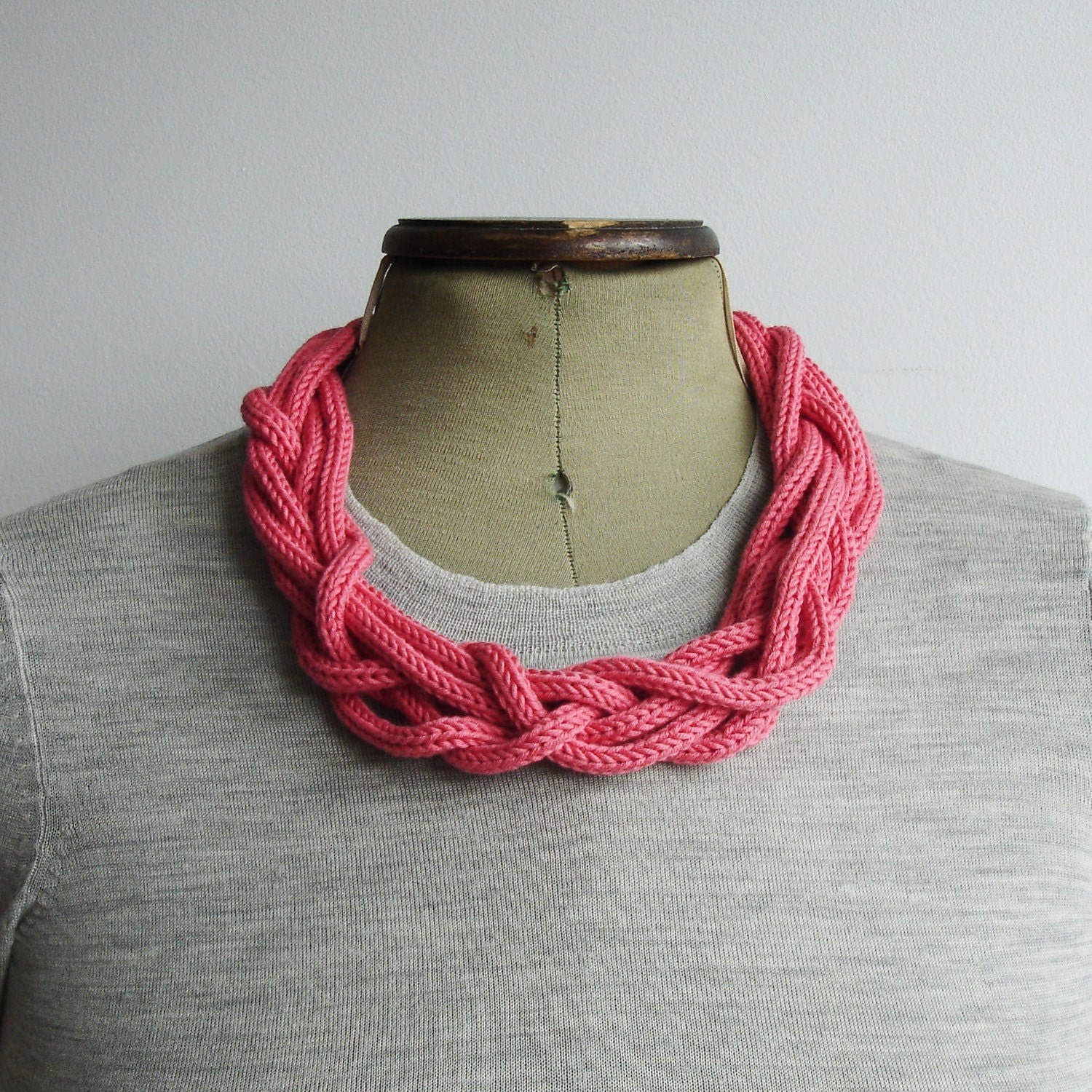 Six Cord Knitted Necklace - Choice of colours