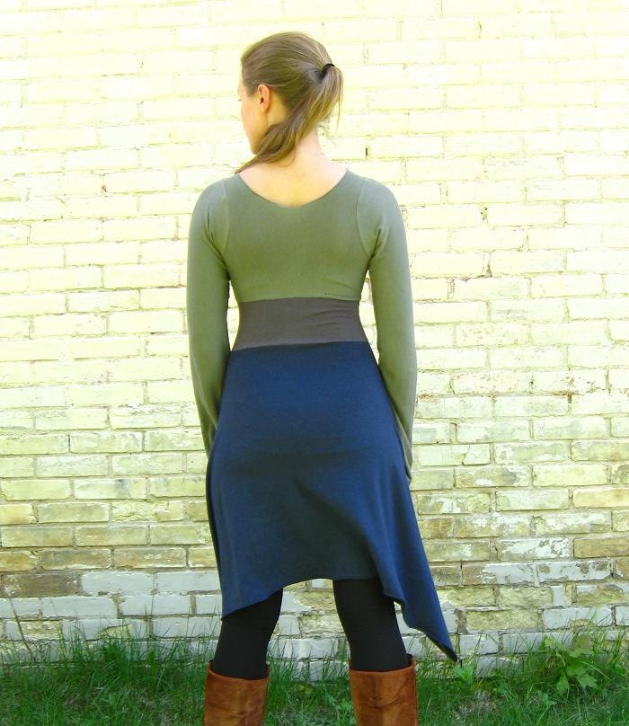 Long Sleeve V Neck Dress (Soy or Bamboo Organic Cotton)