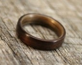 Indian Rosewood Bentwood Ring Lined With Walnut- Handcrafted Wooden Ring