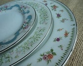 Set of 10 Mismatched China Dinner Plates...Vintage Themed Wedding