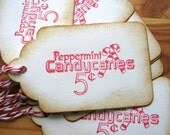 Candy Cane Christmas Gift Tags, Red