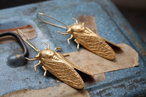 Cicada Metamorphosis Insect Earrings