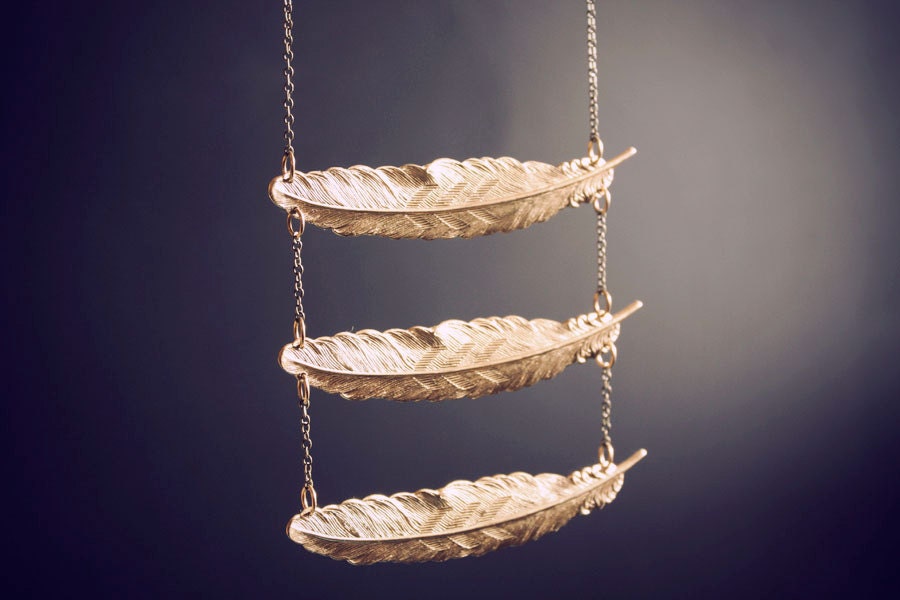 Ladder of Hope Feather Necklace - HOLIDAY SALE