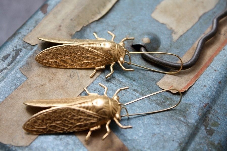 Cicada Metamorphosis Insect Earrings