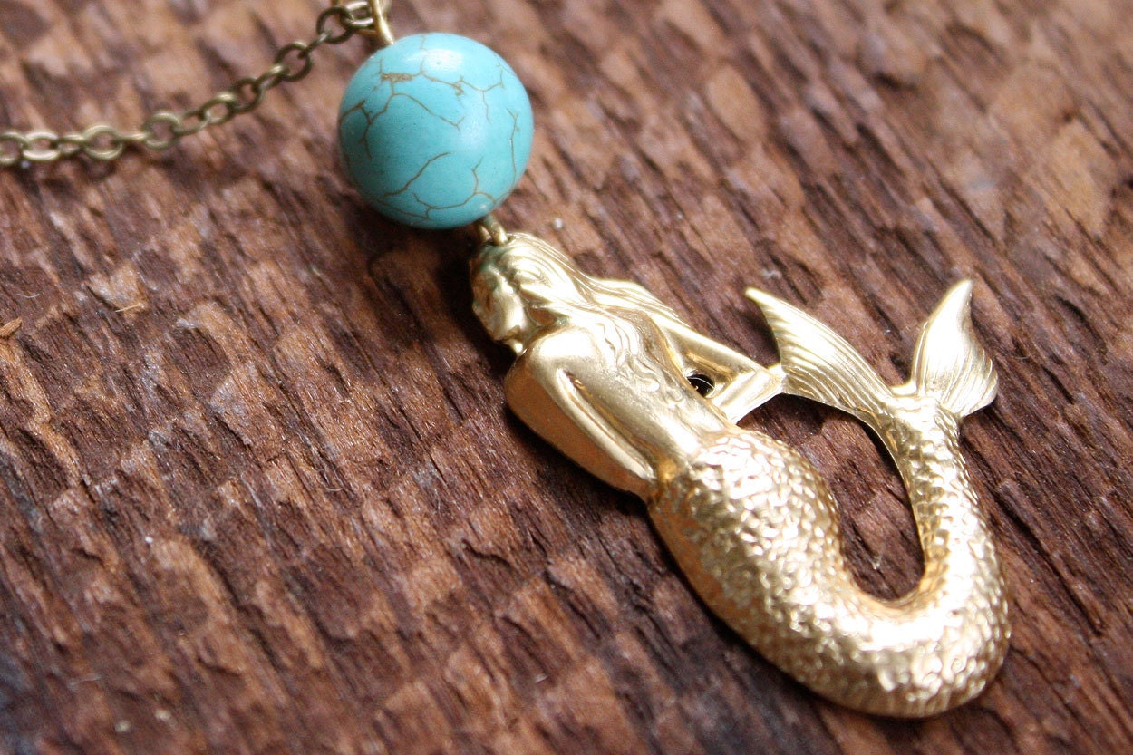 Mermaid Siren of the Sea Nautical Necklace