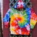 Tie Dye Full Zip Hoodie with Front Pockets - Rainbow Swirl - Adult Medium - Ready to Ship