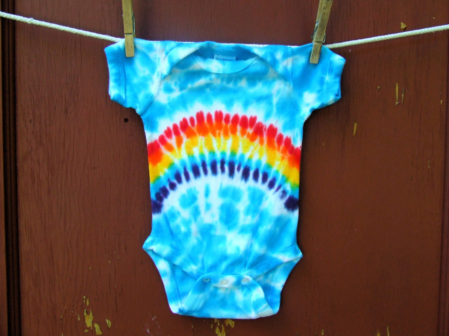 Tie Dye Baby Onesie - Rainbow in the Sky - Newborn - Ready to Ship