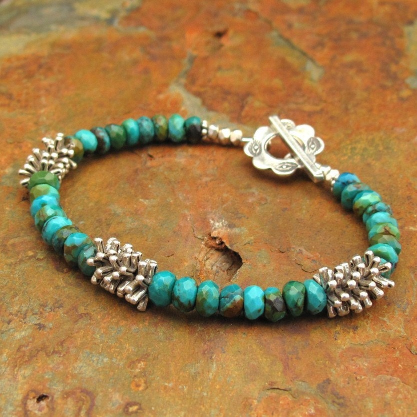 Turquoise Thai Hill Tribe Silver Bracelet - Spirit