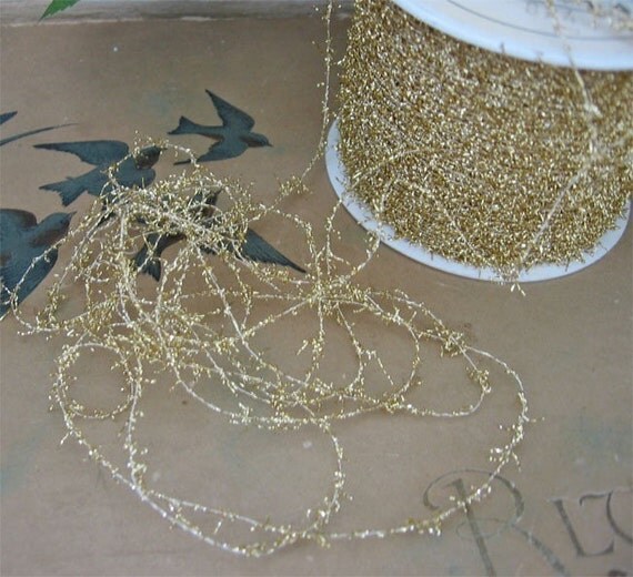 vintage 80s german tinsel thread gold and by brownbirdmarket vintage 80s german tinsel thread gold and by brownbirdmarket