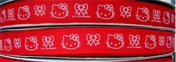 Hello Kitty Red or Pink Grosgrain Ribbon 5/8Inch- 2 yards